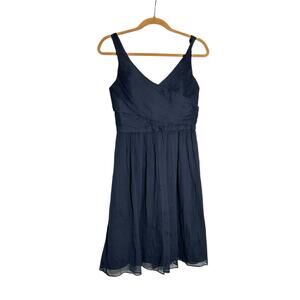 NWT J.Crew 100% Silk Navy Chiffon Heidi Dress Weddings & Parties Size 6